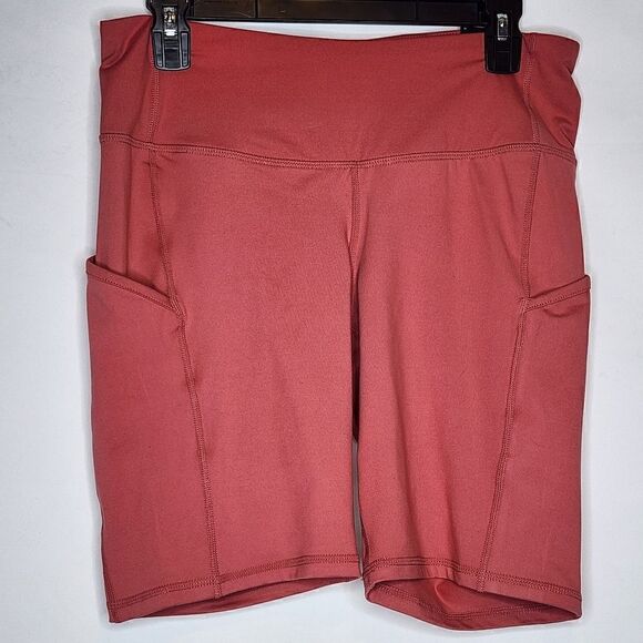 0X 12W Large Torrid Pink Happy Camper Performance Bike Short 9" Pockets Stretch - Picture 3 of 7